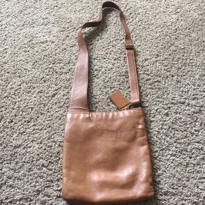 Tan leather cross body bag